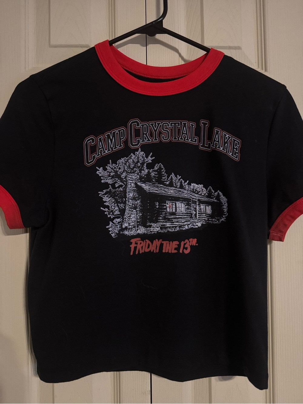 Hot Topic Friday the 13th Camp Crystal Lake Black & Red Graphic Tee